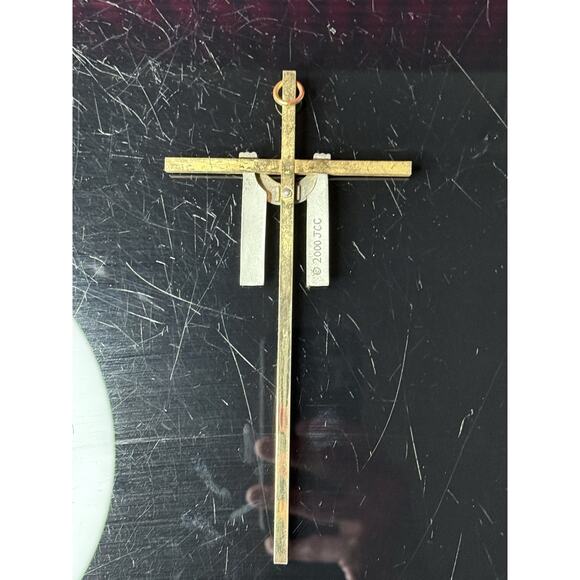 JCC Hanging Pewter and Sterling Cross - with Silver Vestment - Made in 2000 - Picture 5 of 11